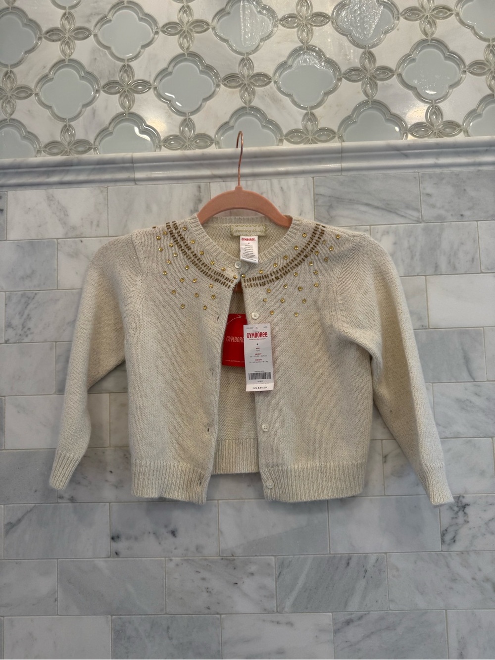 NWT Gymboree embellished gold glitter cardigan